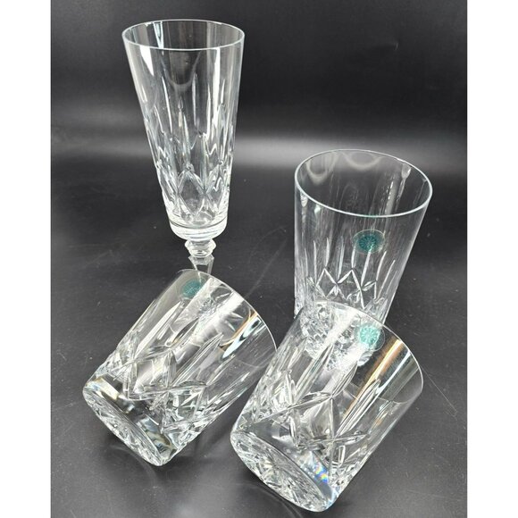 Galway Irish Crystal Assorted Glassware Set Of 4 Champagne High Low Ball DH1372 - Picture 2 of 8